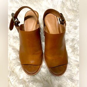 Madewell peep toe sling back heels
